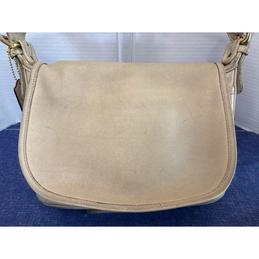 Vintage Coach Fletcher Bone Leather Crossbody Bag USA D6C-4150  - see pics/notes
